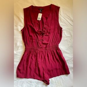 Solid Burgundy Romper